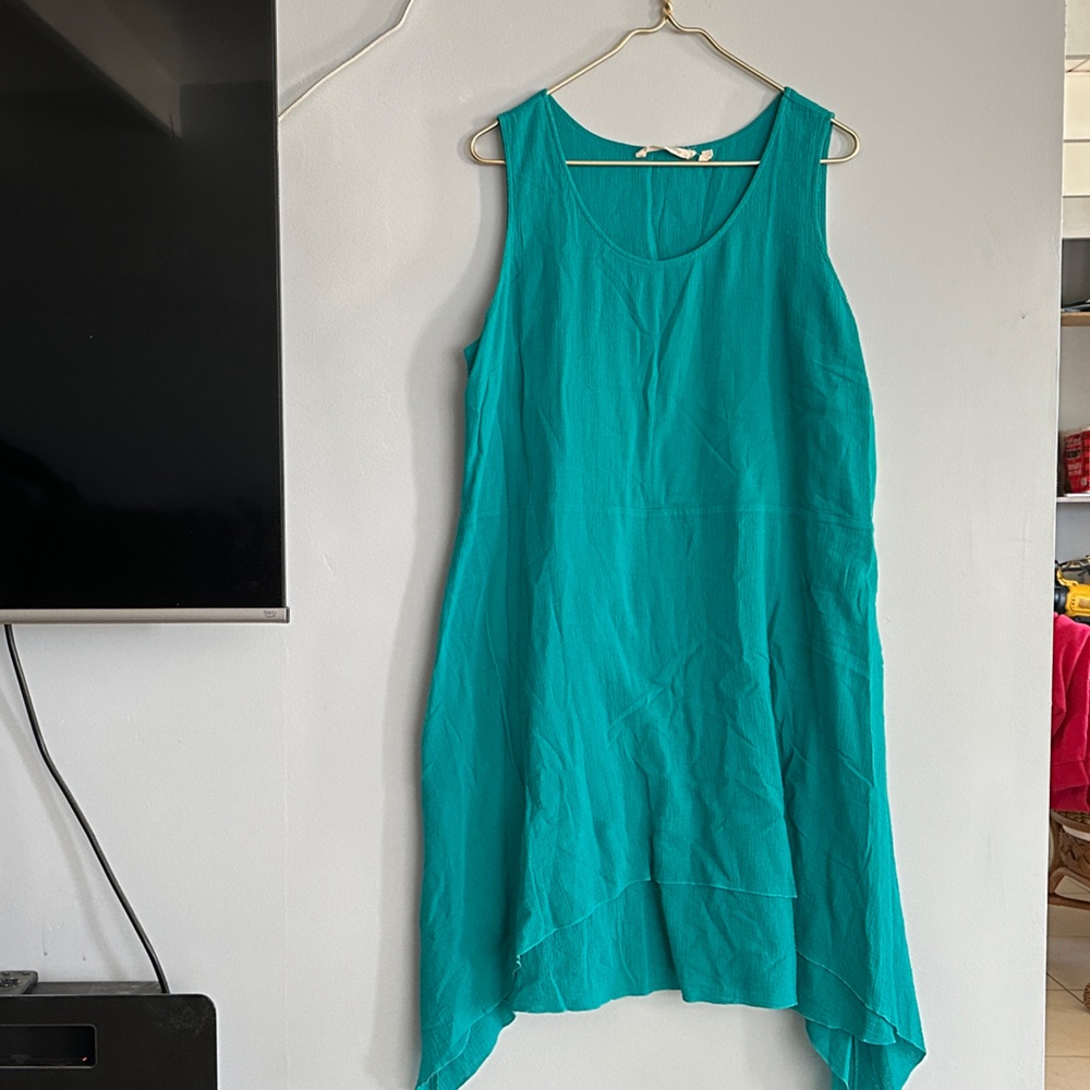 Soft Surroundings Turquoise Textured dress size L
